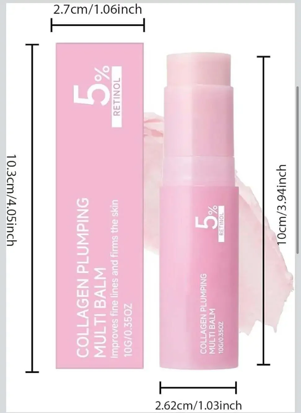 Pink Collagen Plumping Multi Balm 5% Retinol Firming Stick, 10g